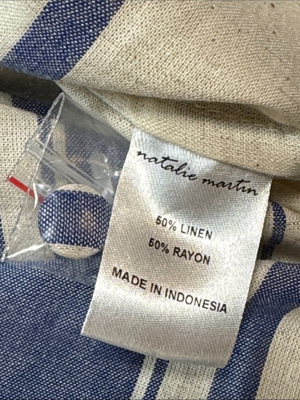 NWT NATALIE MARTIN Collection Sammie French Striped Blue Cream Maxi Dress LG - Picture 8 of 16
